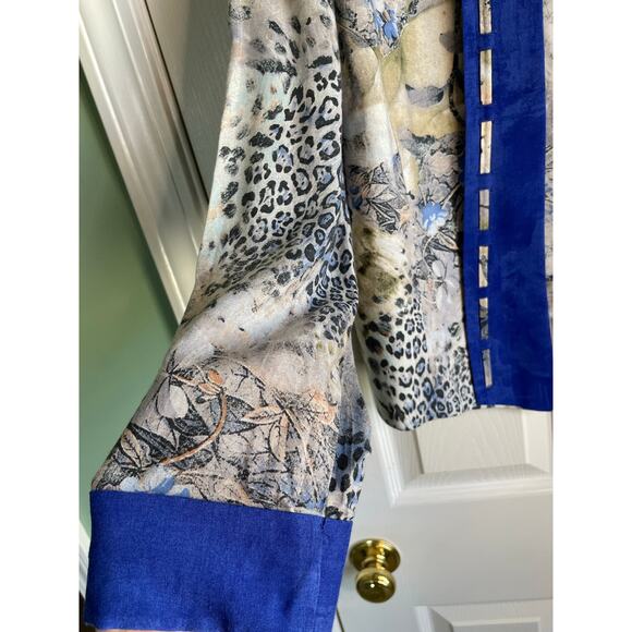 Vintage Pierre Lamonte Open Front Jacket Trim Detail Sz 12 Made in USA Artsy - Picture 7 of 13